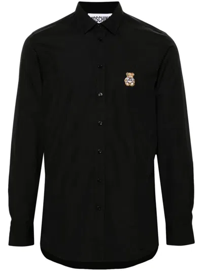 Shop Moschino Shirt With Teddy Bear Application In Black