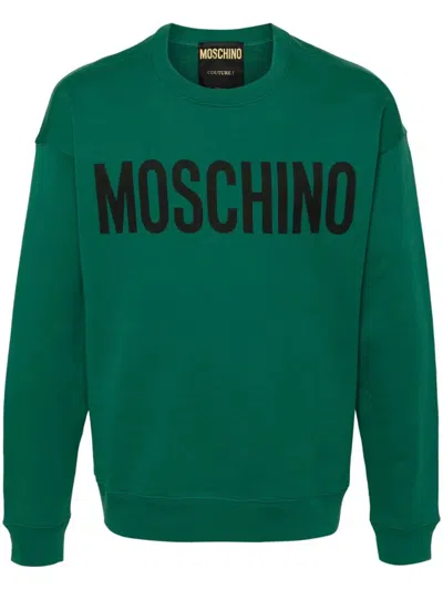 Shop Moschino Sweatshirt With Print In Green