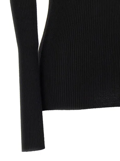 Rick Owens Ribbed-knit Long-sleeved T-shirt In Black