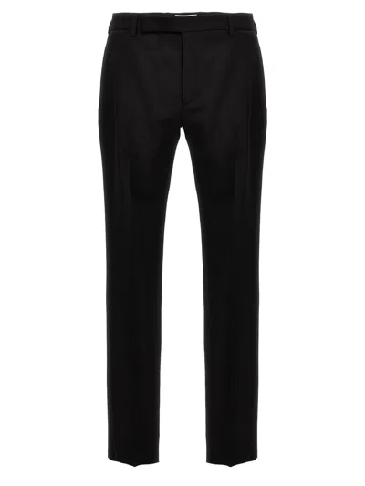 Saint Laurent Wool Straight-leg Pants In Black