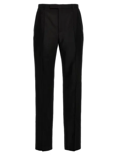 Saint Laurent Wool Straight-leg Pants In Black