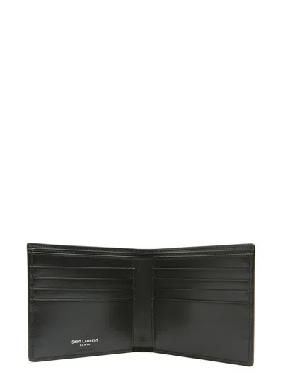 Shop Saint Laurent Logo Wallet In Black