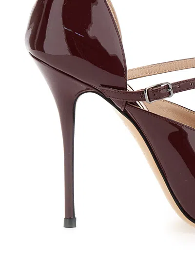 Shop Casadei 'scarlet Jolly' Bordeaux Pumps With Stiletto Heel In Patent Leather Woman