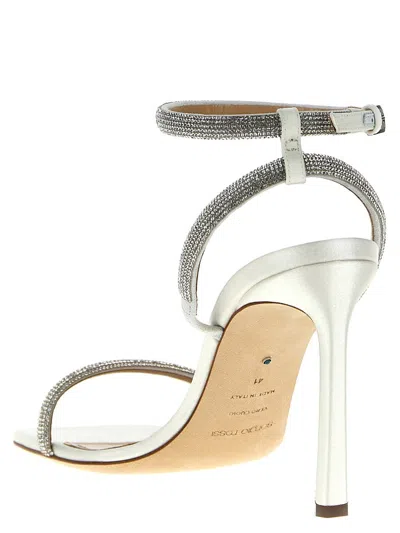 Sergio Rossi Square-headed Stiletto Sandals With High Heels In White
