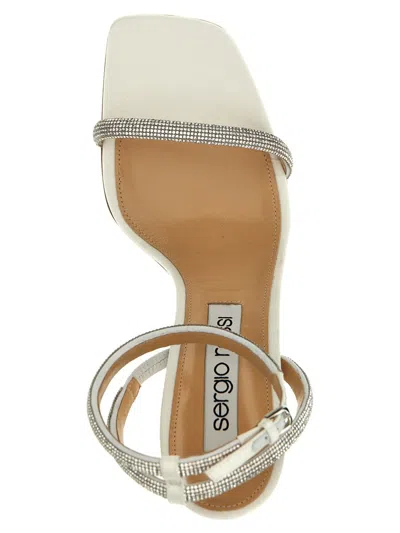 Sergio Rossi Square-headed Stiletto Sandals With High Heels In White