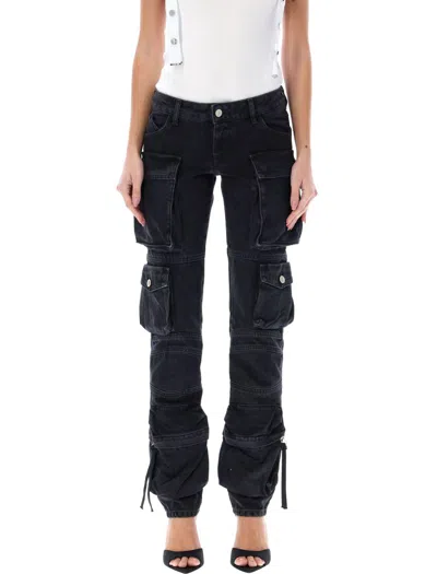 Attico Essie Flared Cargo Pants In Black