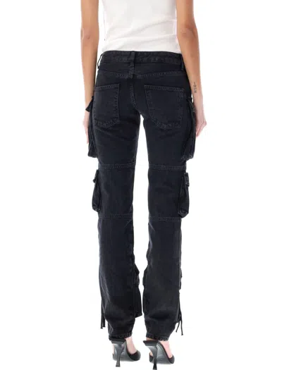 Attico Essie Flared Cargo Pants In Black