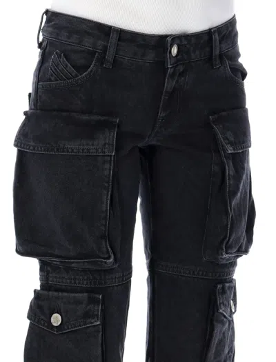 Attico Essie Flared Cargo Pants In Black