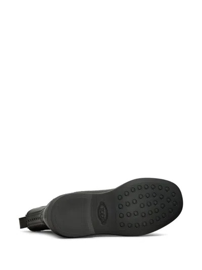 Tod's Black Chelsea Boots With Perforations In Leather Woman In Black