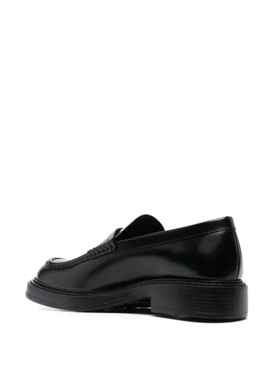 Tod's Smooth Leather Loafers In Black