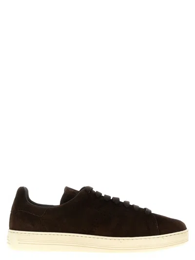 Shop Tom Ford Logo Suede Sneakers In Multicolor