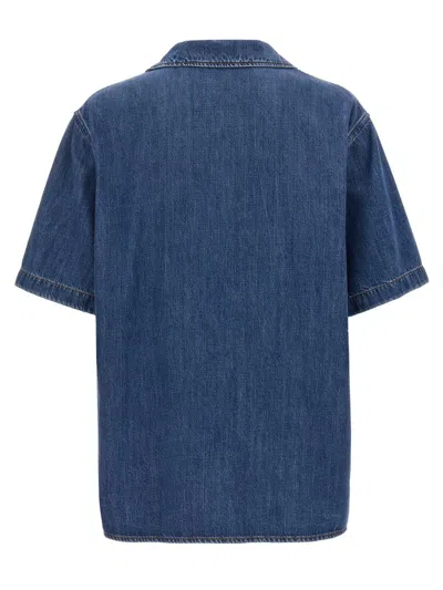 Valentino Shirt With Metallic V Detail In Blue