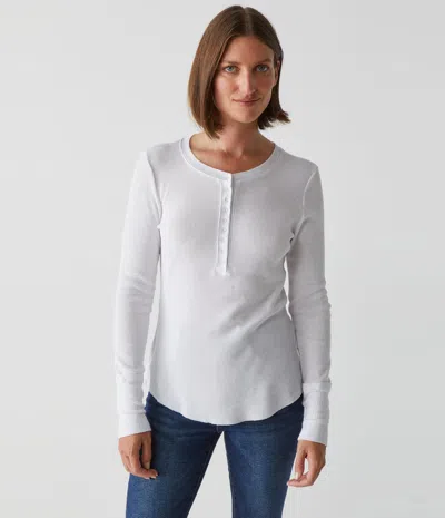 Michael Stars Regan Thermal Henley Tee In Oli