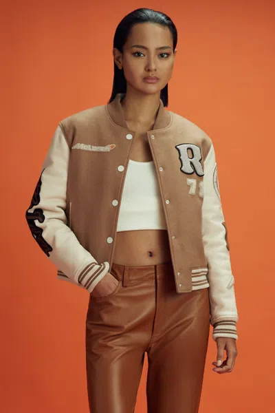 Reiss Mclaren X Mclaren F1 Team Camel/ecru Mclaren F1 Leather Jacket In Camel/ecru