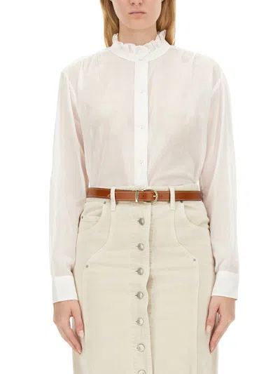 Isabel Marant Étoile Gamble Frilled Shirt In White