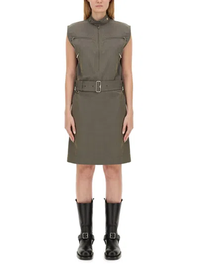 Burberry Linen Dress In Charcoal