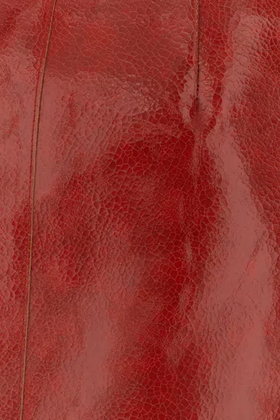 Prada Cracked-effect Leather Mini Skirt