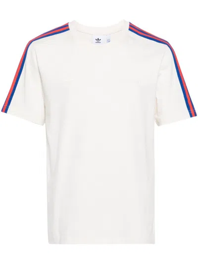 Adidas Originals Wales Bonner Webbing-trimmed Embroidered Organic Cotton-jersey T-shirt In Neutrals
