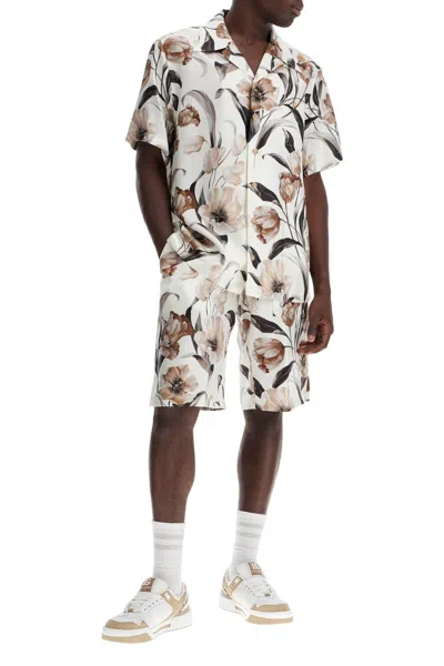 Shop Dolce & Gabbana Silk Tulip Print Hawaiian Shirt Set In White