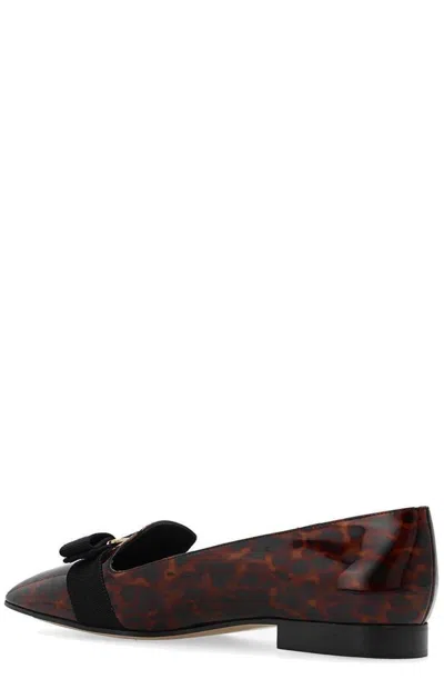 Ferragamo Loafers Laufer Patent Leather Brown Leopard In Brownnero