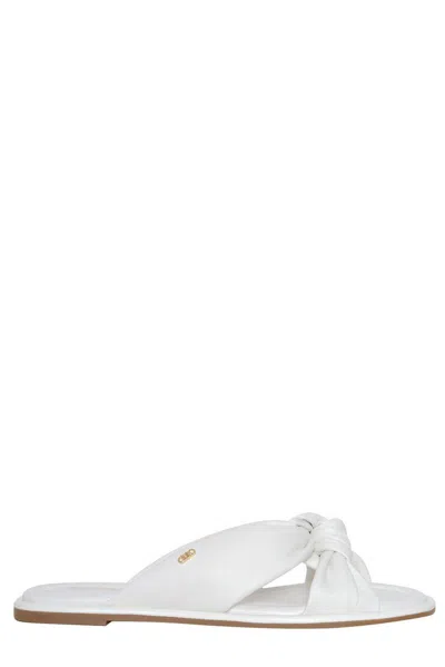 Michael Kors Open-toed Flat-bottomed Sandals In White