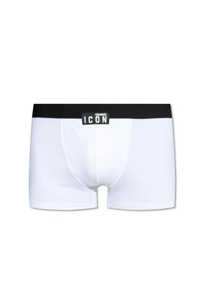 Dsquared2 Logo Patch Boxers In White/black