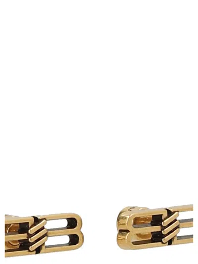 Shop Balenciaga 'bb Icon' Earrings In Gold