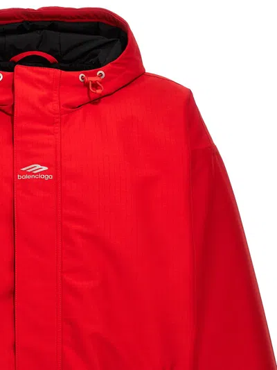 Shop Balenciaga 'ski 3b Sports Icon' Parka In Red