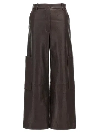 Shop Khaite 'caiton' Pants In Brown