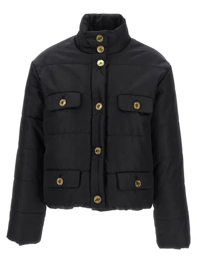 Moschino Quilted Shell Hooded Jacket In Black