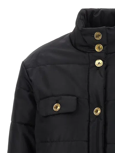 Moschino Quilted Shell Hooded Jacket In Black