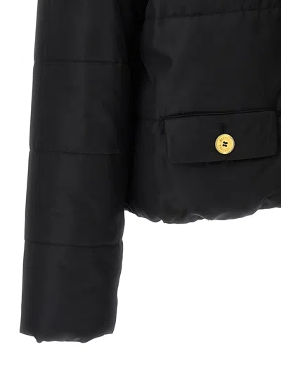 Moschino Quilted Shell Hooded Jacket In Black