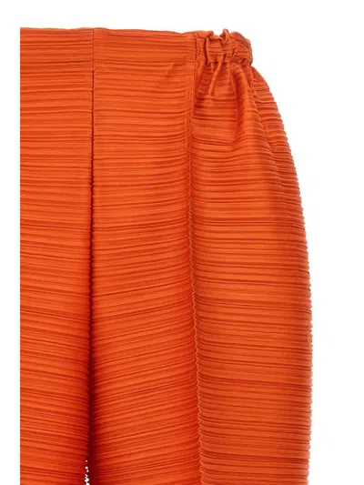 Shop Issey Miyake Pleats Please  'thicker Bounce' Pants In Orange