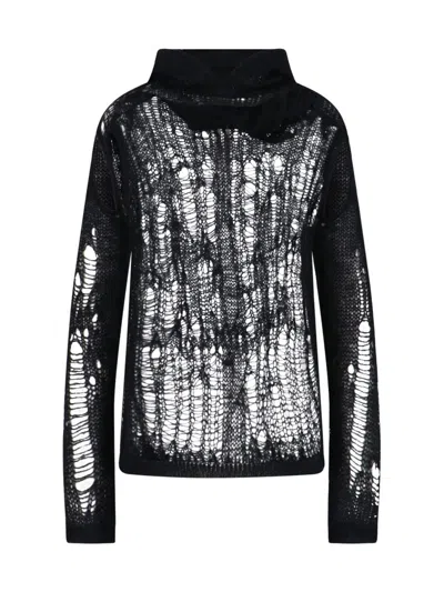 Rick Owens Spider Hoodie Sweaters And Cardigans Black In Black