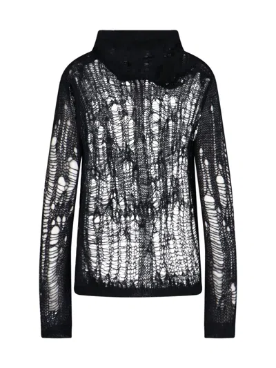 Rick Owens Spider Hoodie Sweaters And Cardigans Black In Black