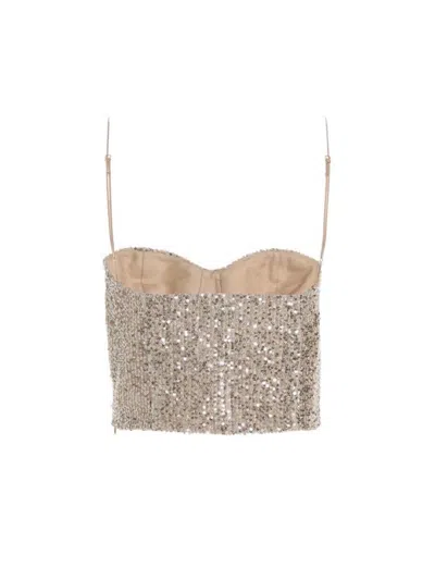 Rochas Sequin Top In Silver