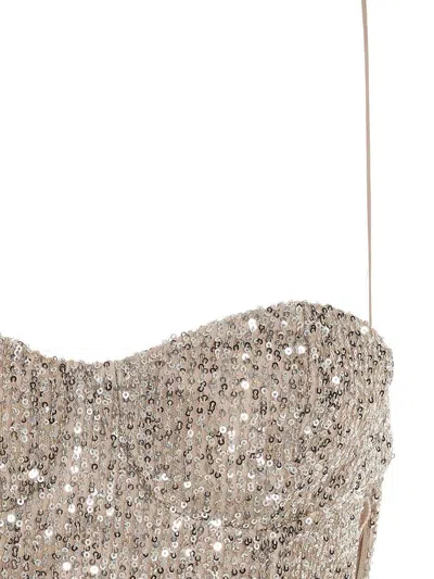 Rochas Sequin Top In Silver