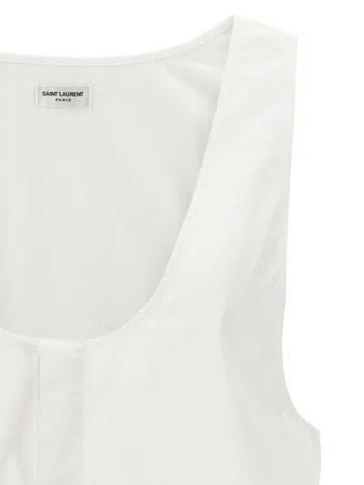 Shop Saint Laurent 'henley' Tank Top In White