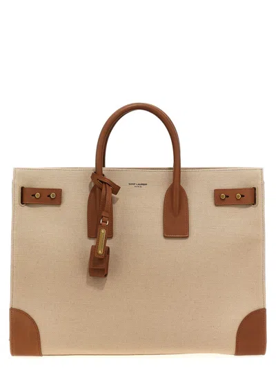 Shop Saint Laurent 'sac De Jour' Large Handbag In Beige