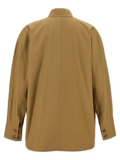 Saint Laurent Shirt Utility Tortoiseshell Buttons In Beige