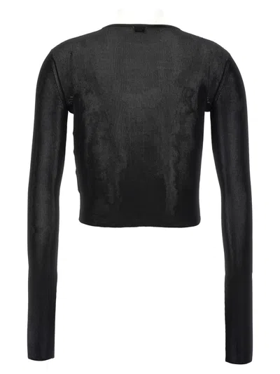 Shop Saint Laurent Viscose Crop Top In Black