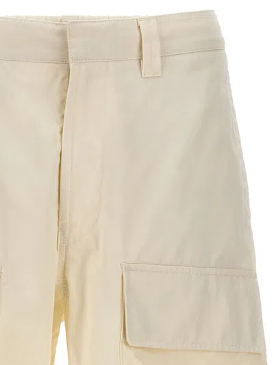 Shop Stone Island Logo Badge Cargo Pants In White