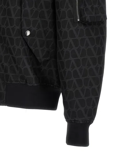 Shop Valentino Garavani Bomber  'toile Iconographe' In Black