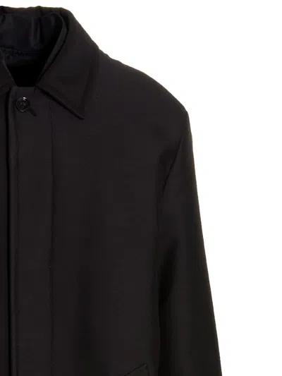 Valentino Pp Collection Reversible Long Coat In Black
