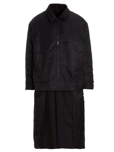 Valentino Pp Collection Reversible Long Coat In Black