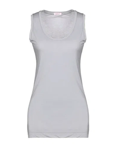 Rossopuro Woman Tank Top Light Grey Size S Modal, Polyamide In Grey