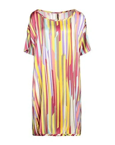 Manila Grace Woman Mini Dress Yellow Size 10 Viscose, Elastane In Yellow