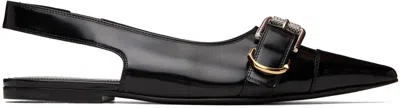 Shop Givenchy Black Voyou Slingback Slippers In 001-black