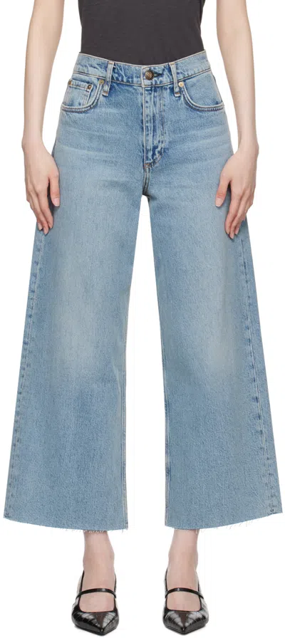 Shop Rag & Bone Blue Andi Ankle Wide-leg Jeans In Cecilia