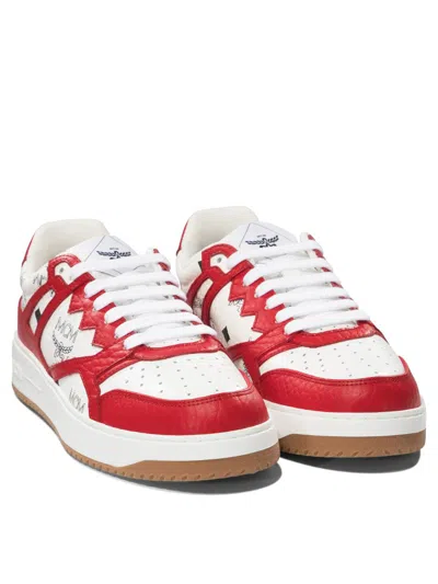 Mcm Neo Terrain Lo Sneakers In Visetos In Red